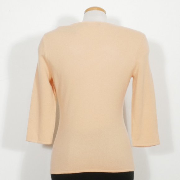 Orange 100% Cashmere V-Neck Sweater L - Picture 2 of 3